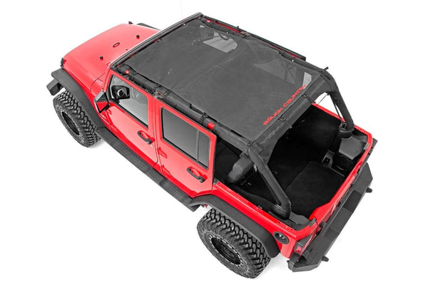 Rough Country - Mesh Bikini Top Plus - Black - Jeep Wrangler Unlimited 2WD/4WD (2007-2018)