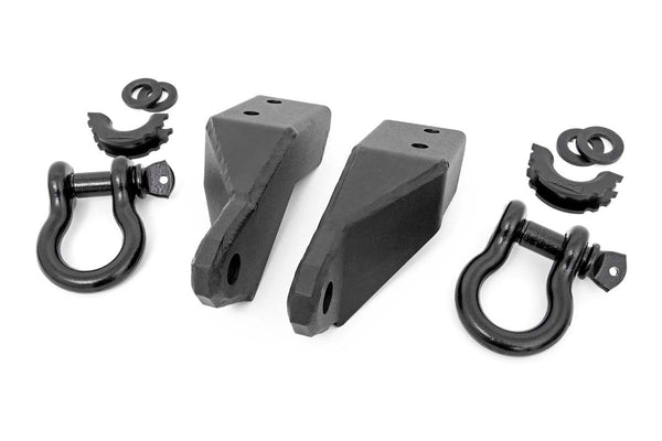 Rough Country - Tow Hook Brackets - D-Ring - Bull Bar Sup - Toyota Tundra 2WD/4WD (2007-2021)