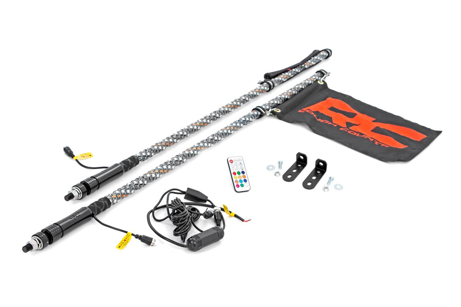 Rough Country - LED Whip Light Kit - Bed Mount - Polaris Ranger RZR 170/RZR 170