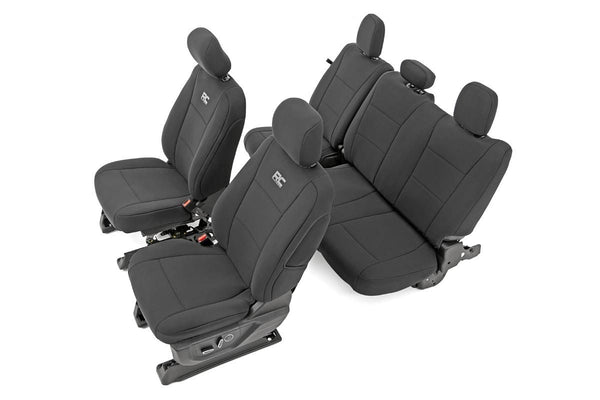 Rough Country - Seat Covers - FR Bucket And RR Bench - Ford F-150/Lightning/F-250/F-350 (15-25)