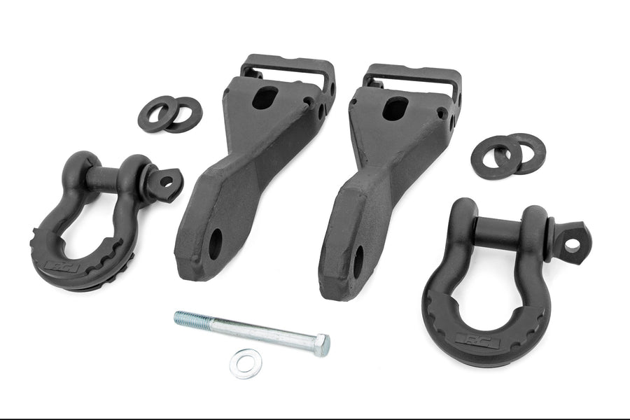 Rough Country - Tow Hook Brackets - D-Ring Combo - Chevy Silverado 1500 2WD/4WD (2014-2018 & Classic)