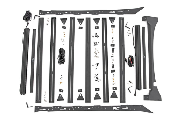 Rough Country - Roof Rack - FR & RR 40 Inch Single Row BLK LEDs - Ford F-150 2WD/4WD (15-18)