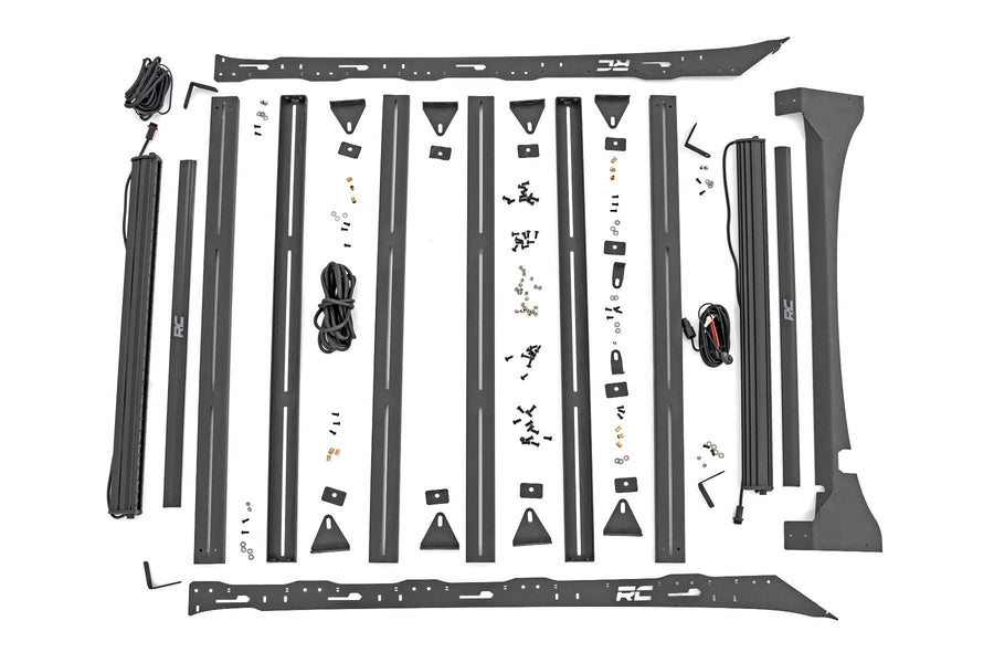 Rough Country - Roof Rack - FR & RR 40 Inch Single Row BLK LEDs - Ford F-150 2WD/4WD (15-18)