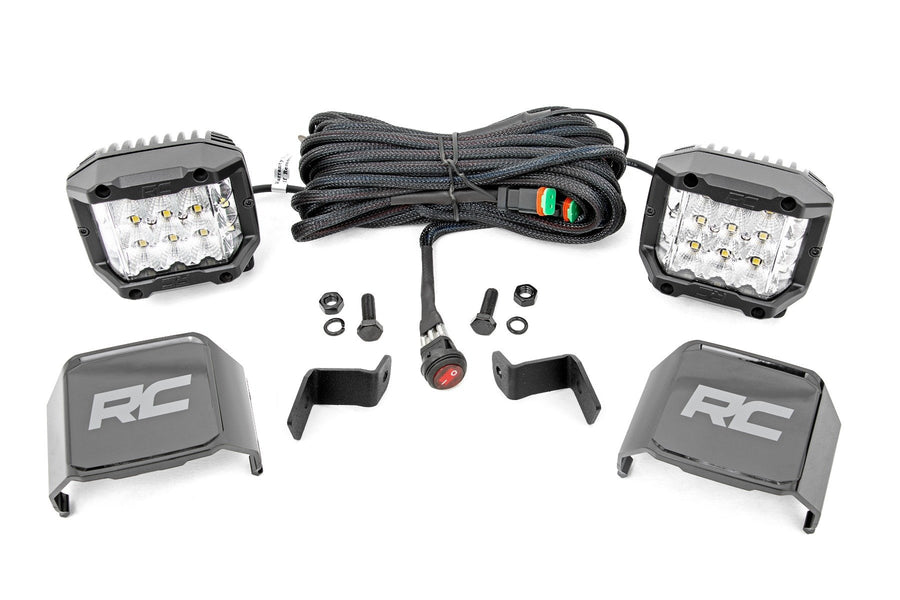 Rough Country - LED Light - Ditch Mount - 2 In. Chrome Pair - Wide Angle - Ford F-150 (15-24)