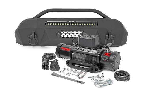 Rough Country - Front Bumper - Hybrid - 20 In. Blk DRL LED - 9500S - Toyota Tacoma (16-23)