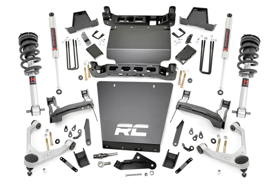 Rough Country - 7 Inch Stamped Steel LCA Lift Kit - Forged UCA - Bracket - M1 Struts/M1 - Chevy/GMC 1500 (16-18)