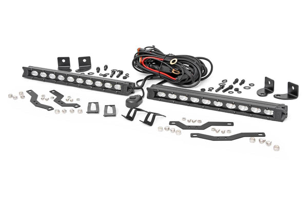 Rough Country - LED Light Kit - Grille Mount - 10 In. Black Slimline Pair - Ford F-150 (18-20)