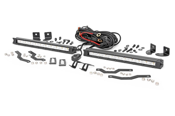 Rough Country - LED Light Kit - Grille Mount - 10 In. Chrome Slimline Pair - Ford F-150 (18-20)