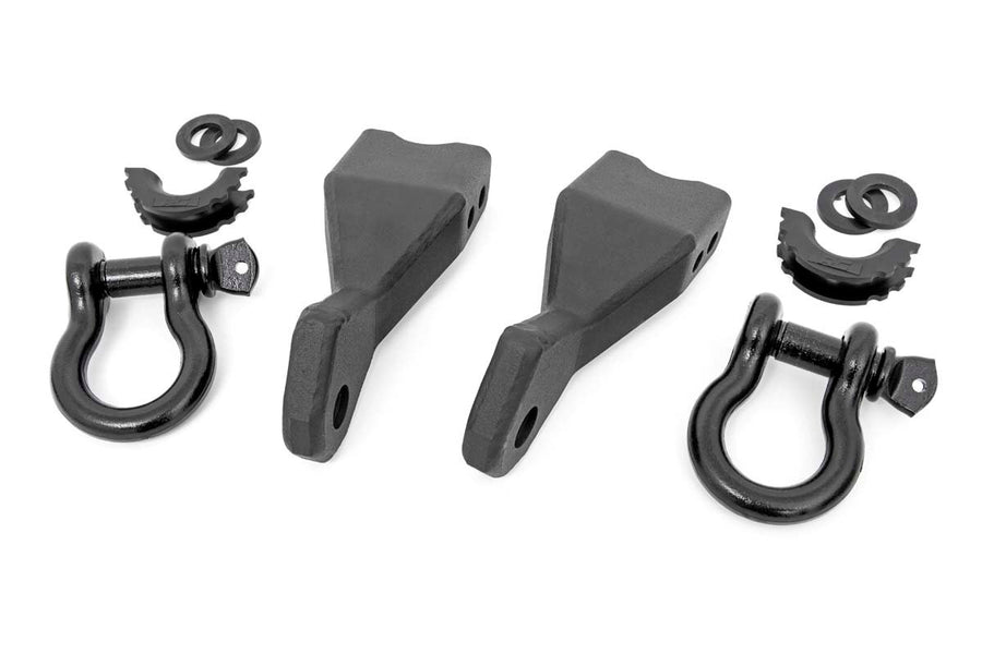 Rough Country - Tow Hook Brackets - D-Ring Combo - Chevy Silverado 1500 2WD/4WD (2019-2025 & Classic)