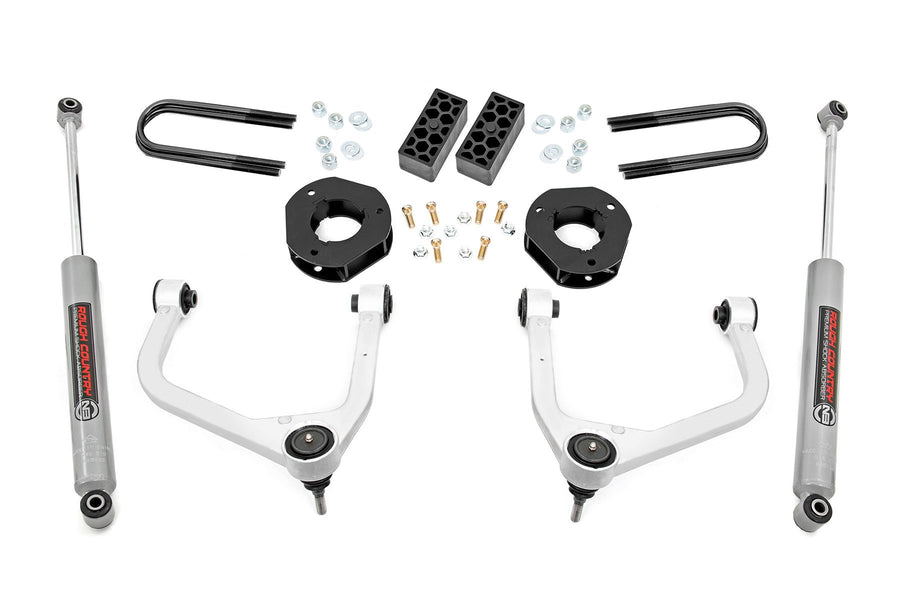 Rough Country - 3.5 Inch Lift Kit - Rear Mono Leaf - Chevy Silverado 1500 2WD/4WD (2022-2024)