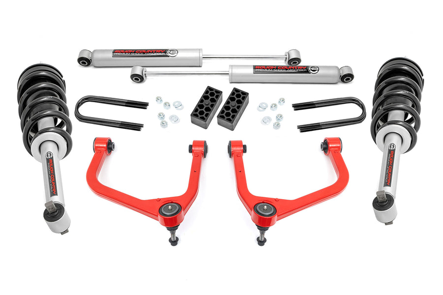 Rough Country - 3.5 Inch Lift Kit - N3 Struts - Rear Mono Leaf - Chevy Silverado 1500 (22-24)