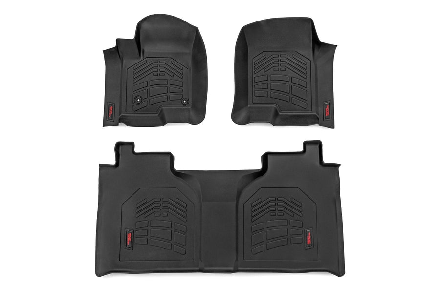 Rough Country - Sure-Fit Floor Mats - FR & RR - FR Bucket - Crew - Chevy/GMC 1500/2500HD/3500HD (19-25 & Classic)