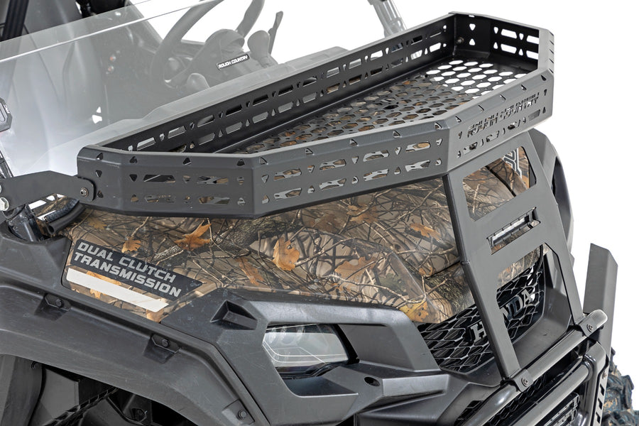 Rough Country - Front Cargo Rack -Black Series LED - 6 In. Light - Slim Line - Honda Pioneer 1000