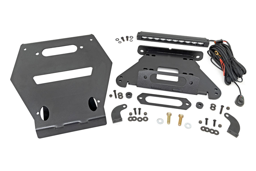 Rough Country - LED Light - Winch Mount - Front - 10 In. Black Slimline - Polaris RZR Pro R