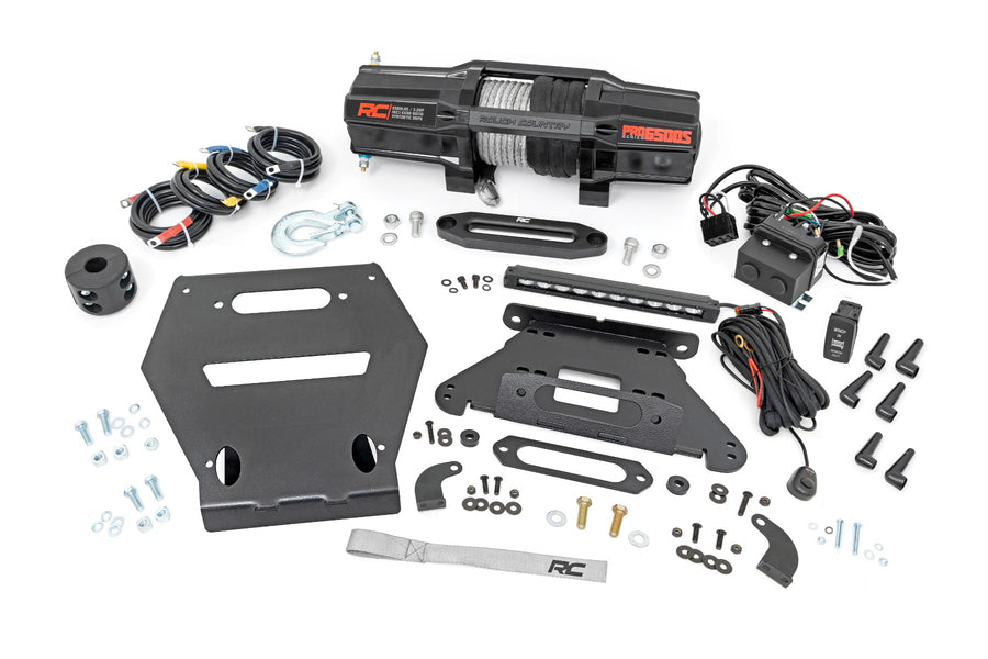 Rough Country - LED Light - Winch Mount - RS6500S - 10 In. Black Slimline - Polaris RZR Pro R
