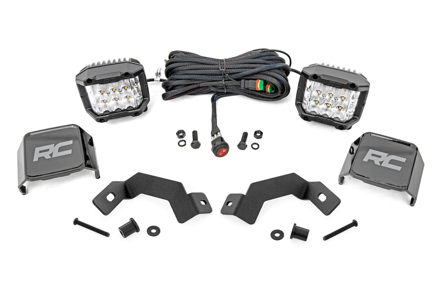 Rough Country - LED Light Kit - Ditch Mount - 3 In. OSRAM - Wide - Toyota Land Cruiser (24-25)