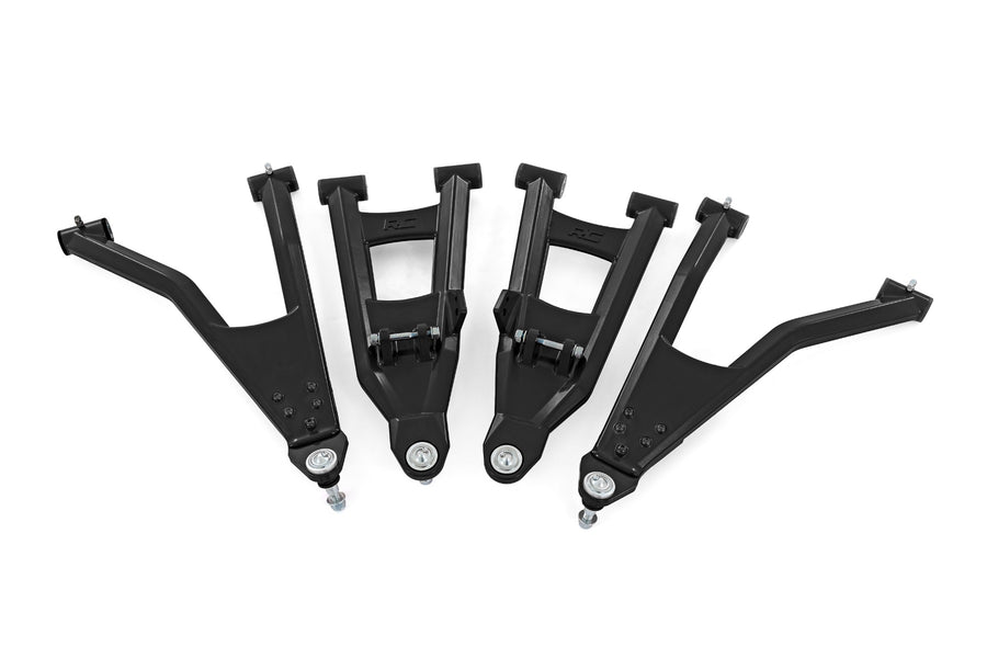 Rough Country - Black Aluminum Control Arms - 2" Forward Offset - Polaris Ranger XP 1000 - 93174BLK