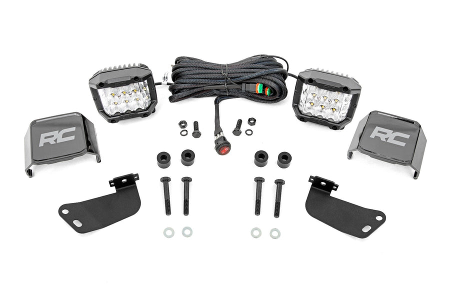Rough Country - LED Light Kit - Front Mount - 3" Chrome Pair - Wide Angle - Segway 570 F - 93223