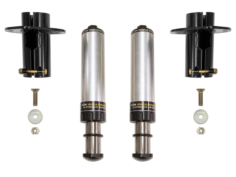 ICON 2020-2023 Jeep Gladiator/2018-2023 Wrangler JL/2007-2018 Wrangler JK Front 2.0 Hydraulic Bump Stop Kit