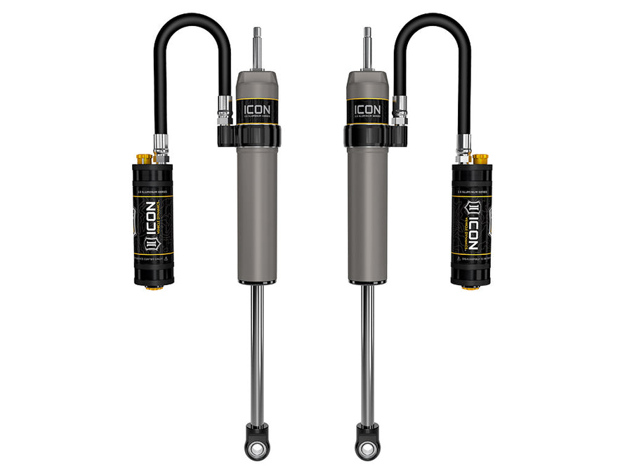 ICON 2005-2025 Ford Super Duty 4WD 0-2.5” Lift Front V.S. 2.5 Aluminum Series Shock Absorbers Remote Reservoir W/ CDCV Pair