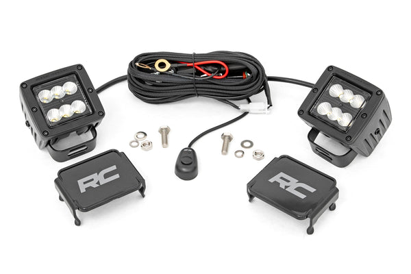 Rough Country - 2 Inch Black Series LED Light Pods - Pair - Flood