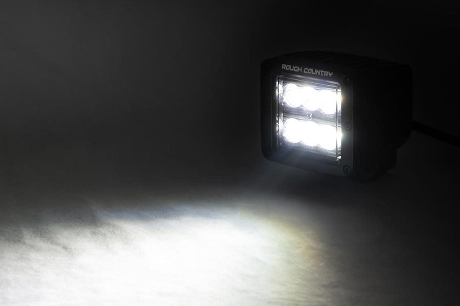 Rough Country - 2 Inch Black Series LED Light Pods - Spot - Square