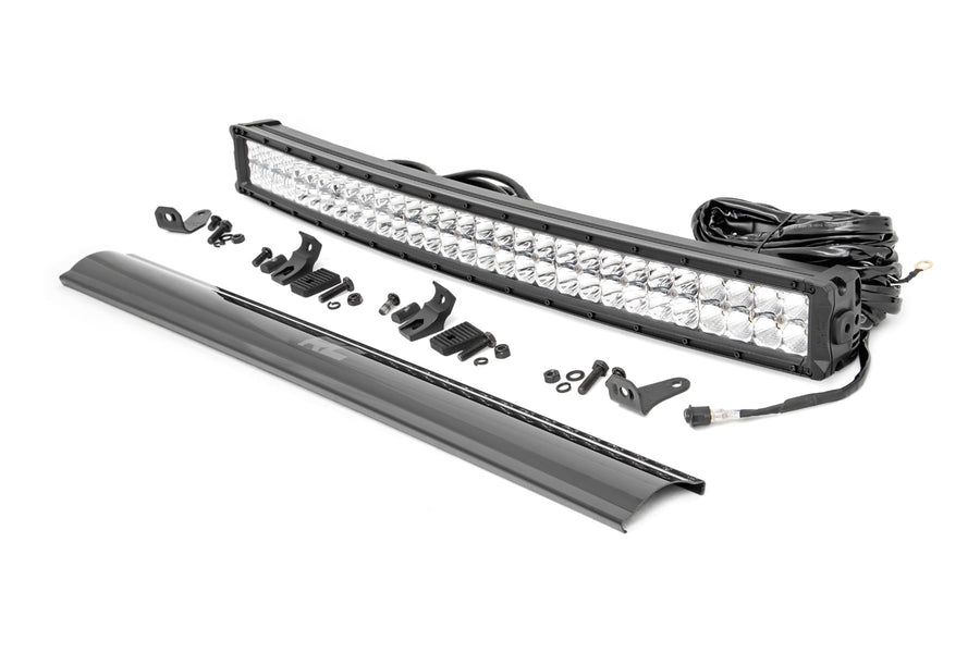 Rough Country - 30 Inch Chrome Series LED Light Bar - Curved - Dual Row - Cool White DRL