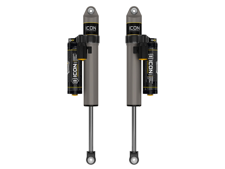 ICON 2017-2025 Ford F-250/F-350 Super Duty 4WD 0-3” Lift Rear V.S 2.5 Aluminum Series Shocks Piggyback Reservoir W/ CDEV Pair