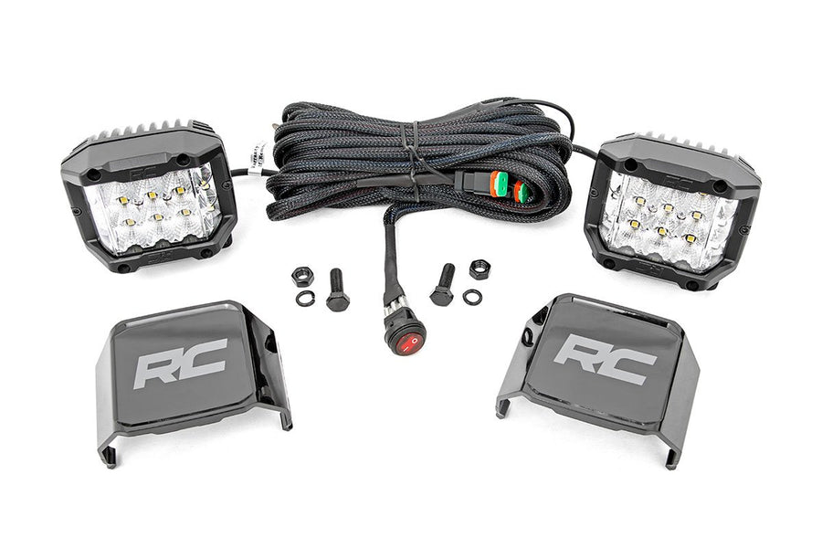 Rough Country - 3 Inch Chrome Series LED Lights - Wide Angle Osram - Pair