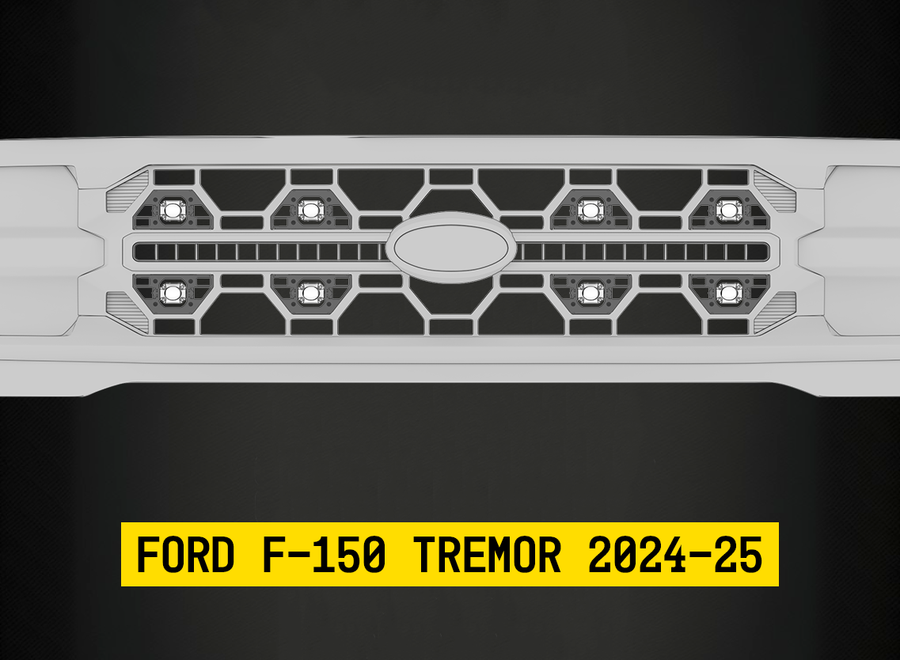 Tiny Monster 42FB8 Tiny Monster Grille Kit For Ford F-150 Tremor 2024-25 (8 Pods Harness Brackets)