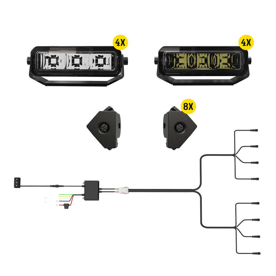 Tiny Monster 43TD8 Tiny Monster Grille Kit For Toyota Tacoma TRD Sport 2020-23 (8 Pods Harness Brackets)