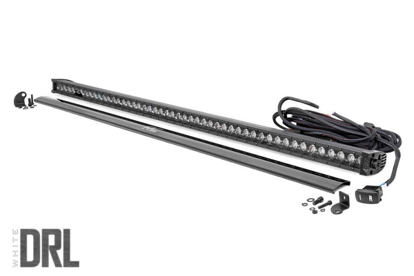 Rough Country - 50 Inch Black Series LED Light Bar - Single Row - Cool White DRL