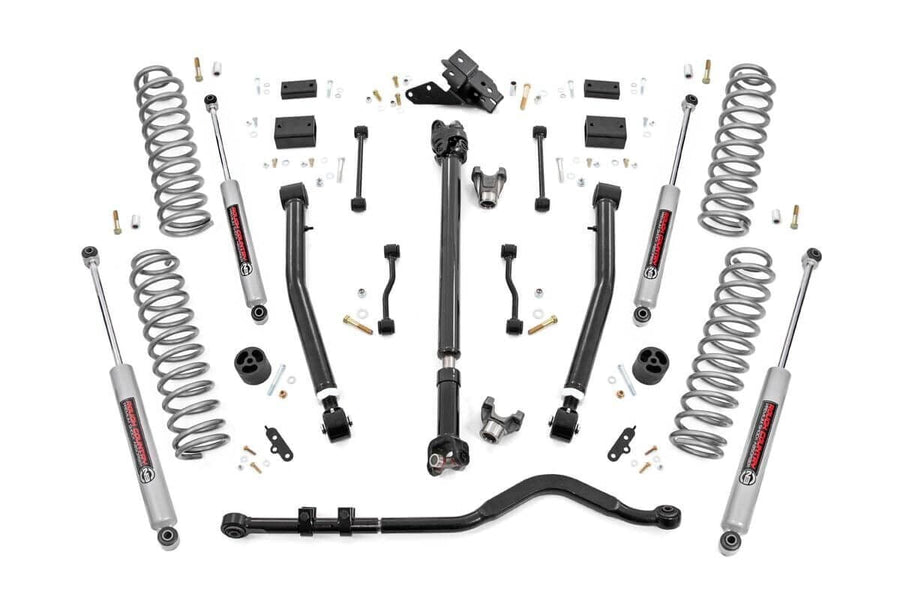Rough Country - 3.5 Inch Lift Kit - Adj Lower - FR D/S - Jeep Wrangler JL 4WD (2018-2023)