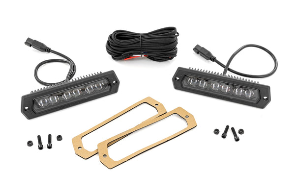Rough Country - 6 Inch Black Series LED Lights - Flush Mount - Pair