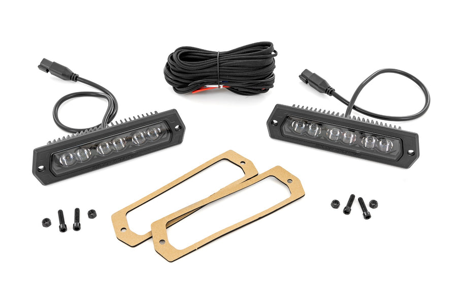 Rough Country - 6 Inch Black Series LED Lights - Flush Mount - Pair