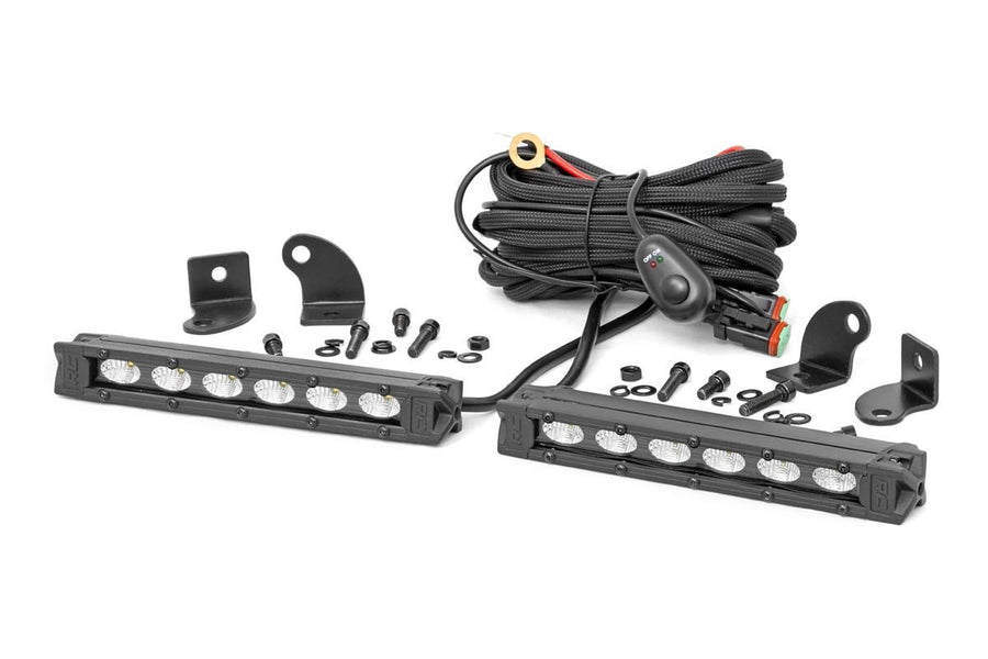 Rough Country - 6 Inch Black Series LED Light Bar - Slim Line - Pair