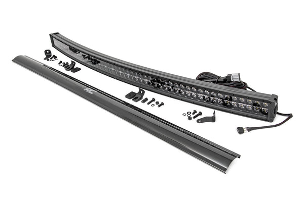 Rough Country - 54 Inch Black Series LED Light Bar - Curved - Dual Row - Cool White DRL