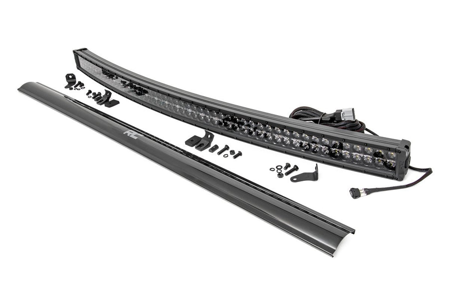 Rough Country - 54 Inch Black Series LED Light Bar - Curved - Dual Row - Cool White DRL