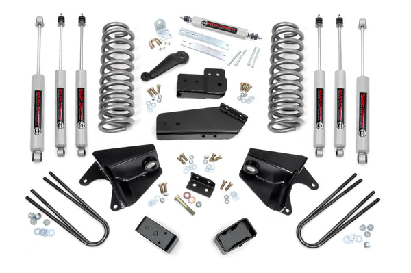 Rough Country - 4 Inch Lift Kit - Quad Front Shocks - Rear Blocks - Ford F-150 4WD (80-96)