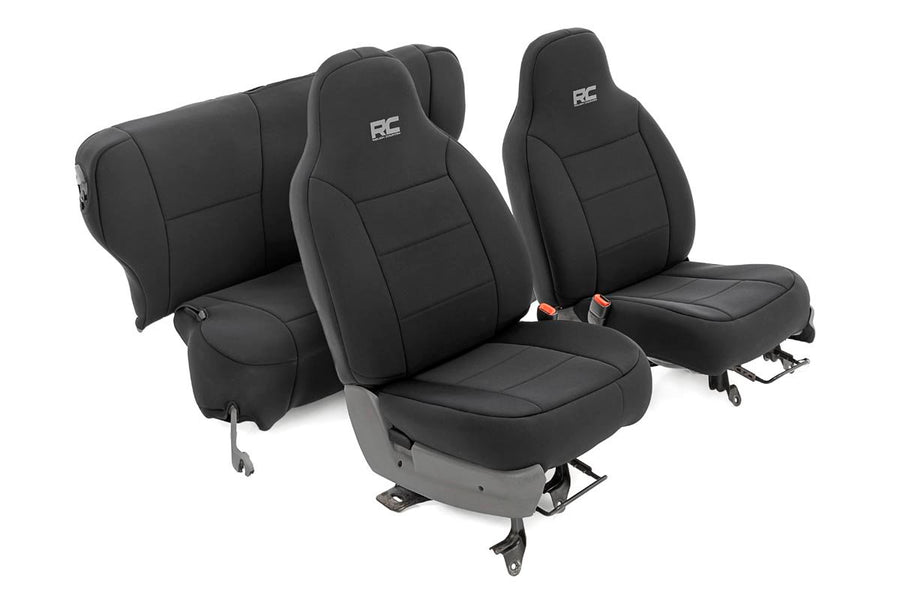 Rough Country - Seat Covers - Non Detach Headrest FR And Rear - Jeep Cherokee XJ (84-96)