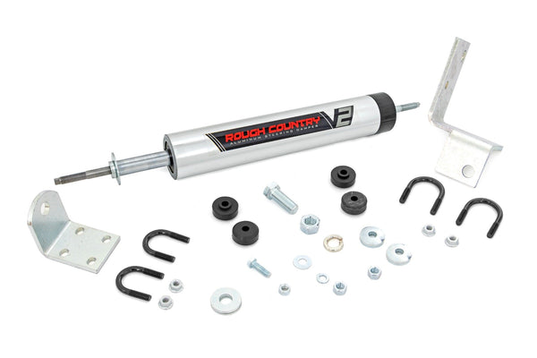 Rough Country - V2 Steering Stabilizer - 0-3 Inch Lift - Chevy/GMC Sierra 1500/Silverado 1500/Tahoe/Yukon (92-06)