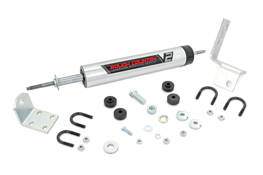 Rough Country - V2 Steering Stabilizer - 0-3 Inch Lift - Chevy/GMC Sierra 1500/Silverado 1500/Tahoe/Yukon (92-06)