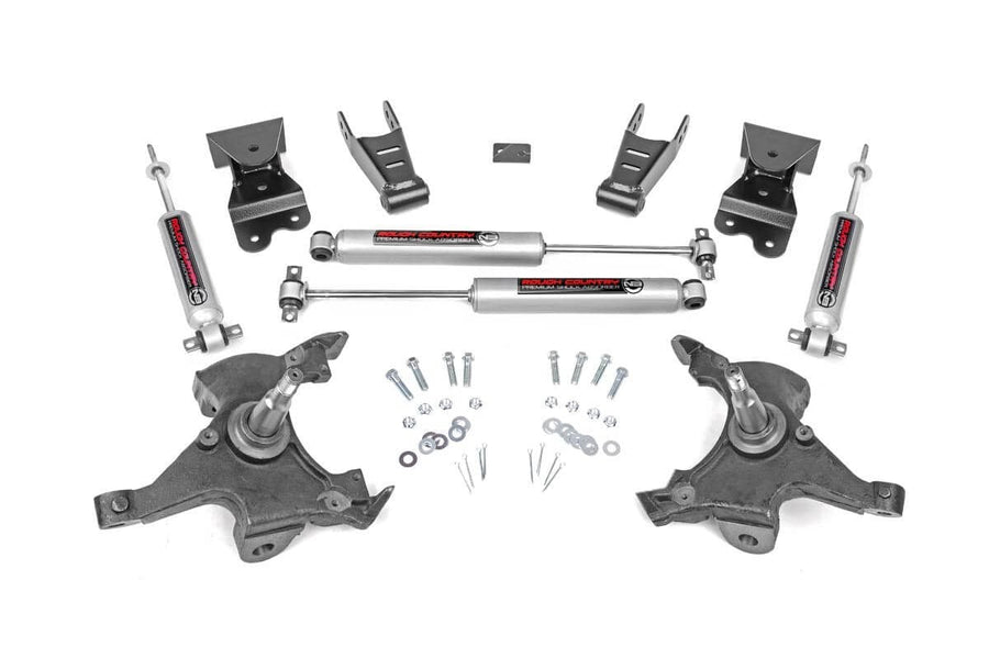 Rough Country - Lowering Kit - 2 Inch FR - 4 Inch RR - Chevy C1500/K1500 Truck 2WD (88-99)