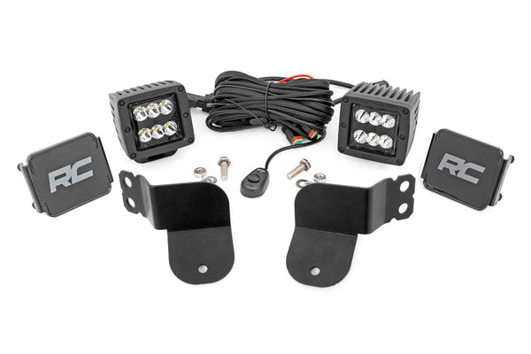 Rough Country - LED Light Kit - Cage Mount - 2 In. Black Pair - Spot - Polaris General XP 4 1000