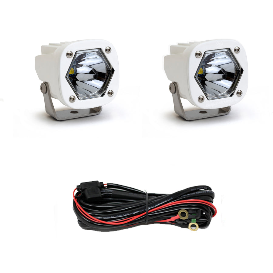 S1 White LED Light Pod Pair (Spot; Clear)