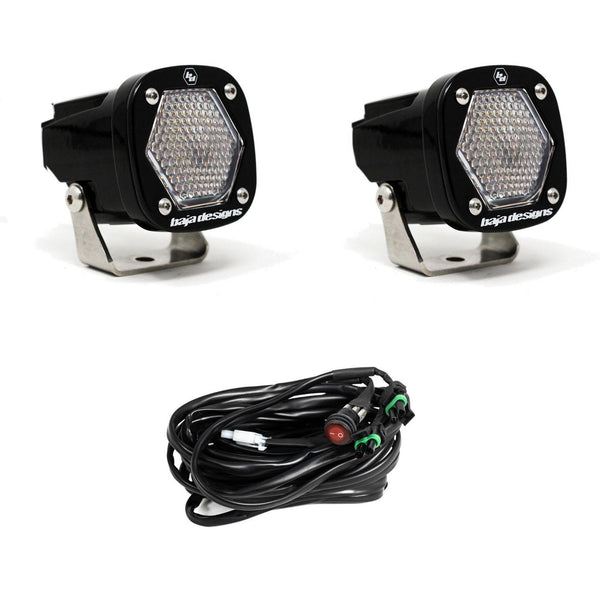 S1 Black LED Light Pod Pair (Work/Scene; Clear)