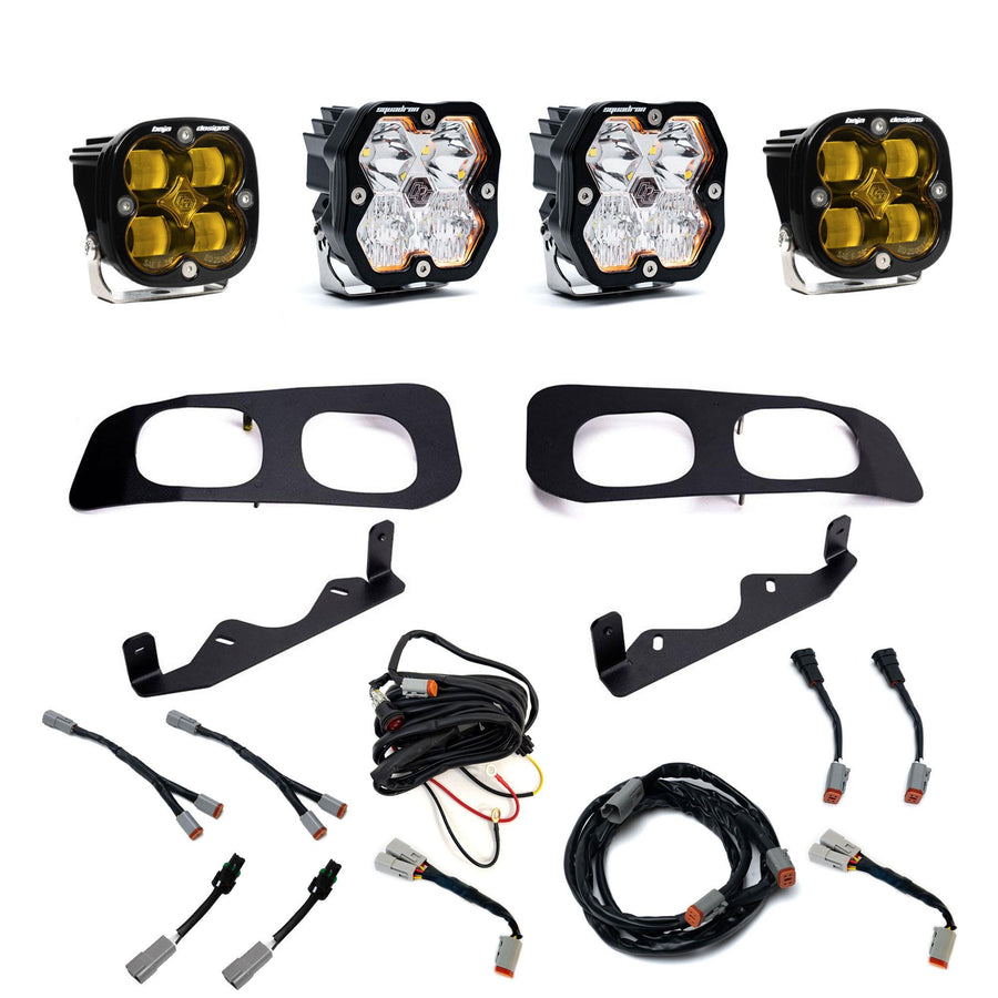 Ford Super Duty (23-26) Dual Fog Pocket Kit Squadron Sport/SAE 2.0 Baja Amber SAE/Sport