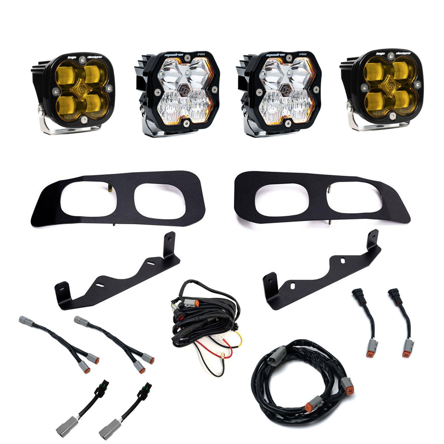 Ford Super Duty (23-26) Dual Fog Pocket Kit Squadron Pro/SAE 2.0 Baja Amber SAE Fog