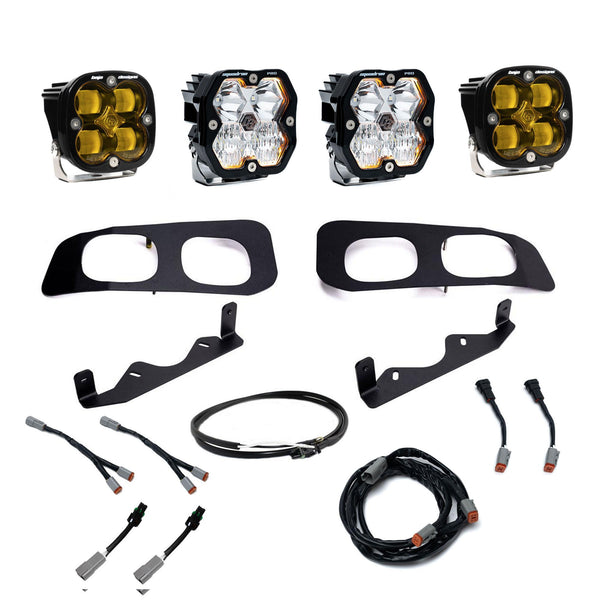 Ford Super Duty (23-26) Dual Fog Pocket Kit Upfitter Squadron Pro/SAE 2.0 Baja Amber SAE Fog