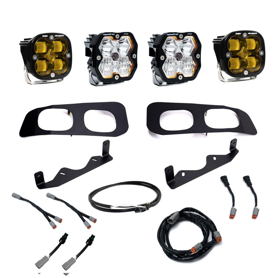 Ford Super Duty (23-26) Dual Fog Pocket Kit Upfitter Squadron Pro/SAE 2.0 Baja Amber SAE Fog